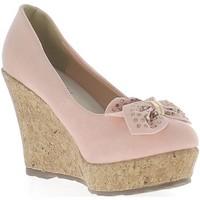 Chaussmoi Offset roses heel 10cm and tray with pretty node and gold rhines women\'s Court Shoes in pink