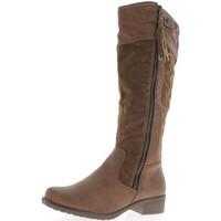 chaussmoi taupe lined boots with heel 35 cm bi material womens high bo ...