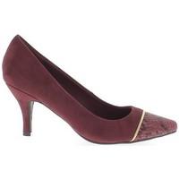 Chaussmoi Shoes big size sharp bordeaux to 8.5 cm suede look heel women\'s Court Shoes in red