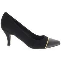 Chaussmoi Shoes big size 8.5 cm suede look heel sharp black women\'s Court Shoes in black