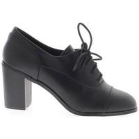 chaussmoi oxford tall woman size black heel 9 cm leather with laces wo ...