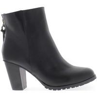 chaussmoi boots black tall woman size 9 cm leather heel womens low ank ...