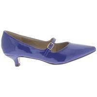 Chaussmoi Pumps large blue varnish pointed at 4 cm heel and thin bride women\'s Court Shoes in blue