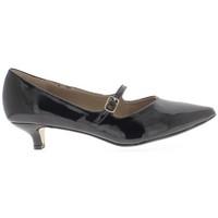 chaussmoi pumps large black varnished pointed at 4 cm heel and thin br ...