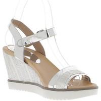 chaussmoi wedge sandals woman grey silver varnished and rhinestone hee ...