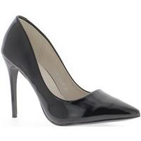 Chaussmoi Escarpins noirs vernis à talons aiguille de 10, 5cm bouts pointus women\'s Court Shoes in black