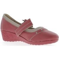 Chaussmoi Chaussures femme rouges confort talon compensé de 4cm liseré bro women\'s Shoes (Pumps / Ballerinas) in red