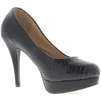 Chaussmoi Escarpins grande taille noirs à talon de 12, 5 cm et plateforme a women\'s Court Shoes in black