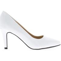 Chaussmoi Varnish white pumps pointed tips to 8cm heel women\'s Court Shoes in white