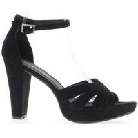 Chaussmoi Sandals Women large aspect Black Suede 12cm platform heel women\'s Sandals in black