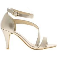 chaussmoi sandals size 95 cm heel gold womens sandals in silver