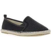 Chaussmoi Sneakers suede and strass on the top black aspect woman women\'s Espadrilles / Casual Shoes in black