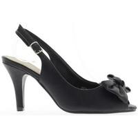 Chaussmoi Decorative knot and 9cm heel black sandals women\'s Sandals in black