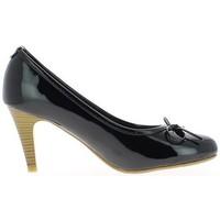 chaussmoi black shoes polish 7cm heel womens court shoes in black