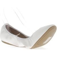 Chaussmoi Ballerines grande taille blanches aspect cuir brillant pliables women\'s Shoes (Pumps / Ballerinas) in white