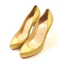Christian Louboutin Size EU 36.5 (UK 3.5) \'Rolando\' Matt Gold Court Shoe Heels