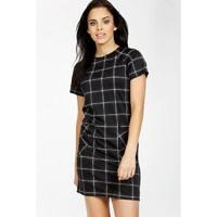 CHECK POCKET SHIFT DRESS