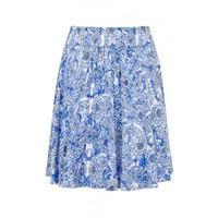 chambray floral skater skirt