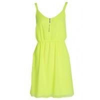 CHIFFON ZIP FRONT CAMI DRESS