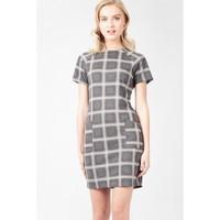 CHECK POCKET SHIFT DRESS
