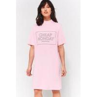 cheap monday smash pink logo t shirt dress pink