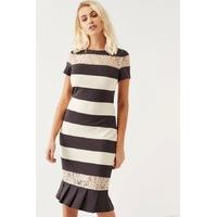 Charcoal And Cream Stripe Dress