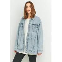 cheap monday oversized bleached blue denim jacket blue