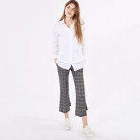 Checker Kick Flare Pants - Dark Grey Melange