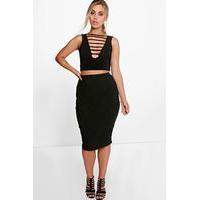 Chantelle Ribbed Midi Skirt - black