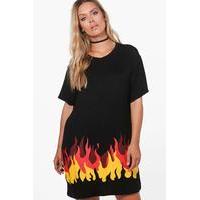 Charlotte Flame T-Shirt Dress - black