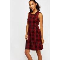 check grid swing dress