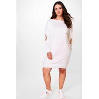 Christina Elbow Detail Sweat Dress - cream