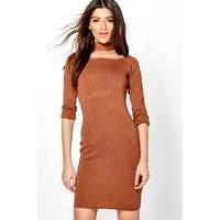 Choker Knit Dress - camel