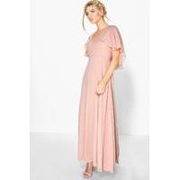 Chiffon Cape Detail Maxi Dress - blush