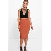 Chantelle Ribbed Midi Skirt - chestnut