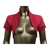 Cher Short Sleeved Bolero Shrug - Cerise