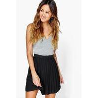 Chiffon Pleated Mini Skirt - black