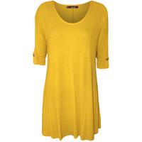 Chantel Flared Scoop Neck Short Sleeve Top - Bright Yellow