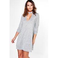 Choker Swing Dress - grey