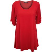 Chantel Flared Scoop Neck Short Sleeve Top - Red