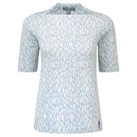 check slash neck top blue jacquard 12