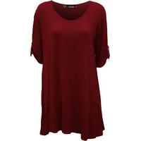 Chantel Flared Scoop Neck Short Sleeve Top - Wine