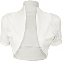 Cher Short Sleeved Bolero Shrug - White