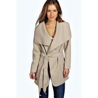 Charlotte Waterfall Coat - stone