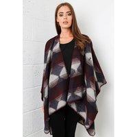 Checked Aztec Cape in Grey