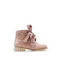 Charlotte Pink Suede Studded Ankle Boots