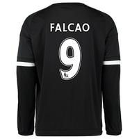 chelsea third shirt 201516 long sleeve black with falcao 9 printing wh ...