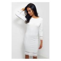 Charise White Laser Cut Bodycon Dress