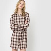 Checked Flannel Dress with Belt