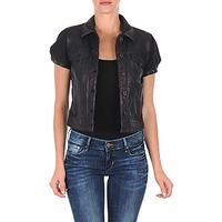 chevignon b siwi womens leather jacket in black